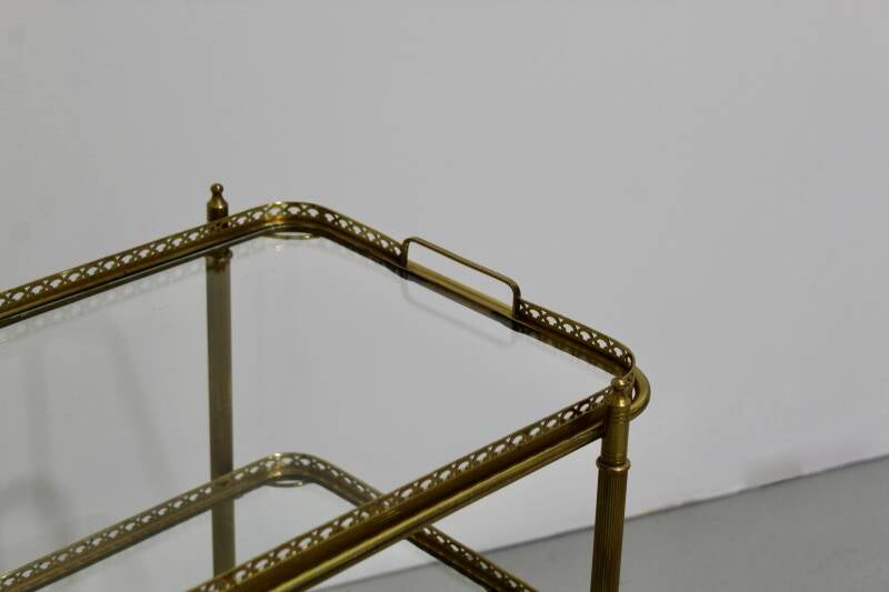 Vintage bar cart, serving trolley - brass, 1950s | 01186