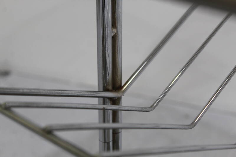Vintage bijzettafel, trolley, lectuurmand - Jaren '60, rookglas | 00996