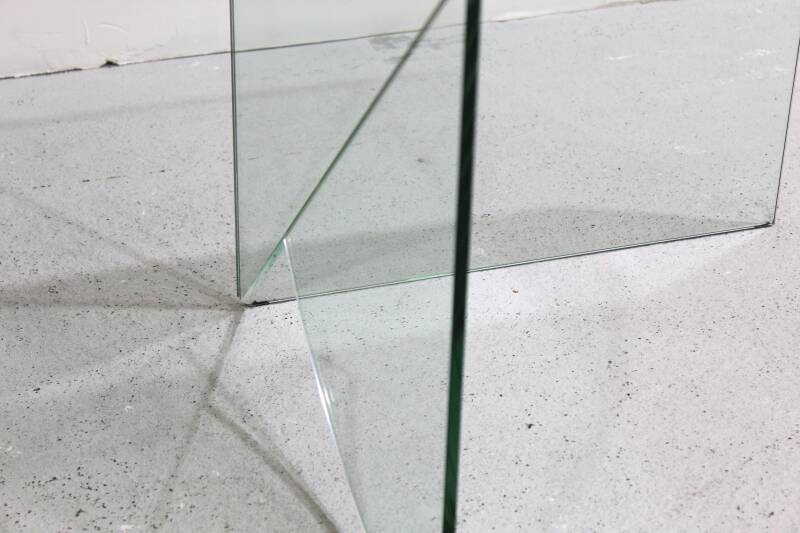 Vintage bijzettafel, hoektafel glas - jaren '70 | 00955