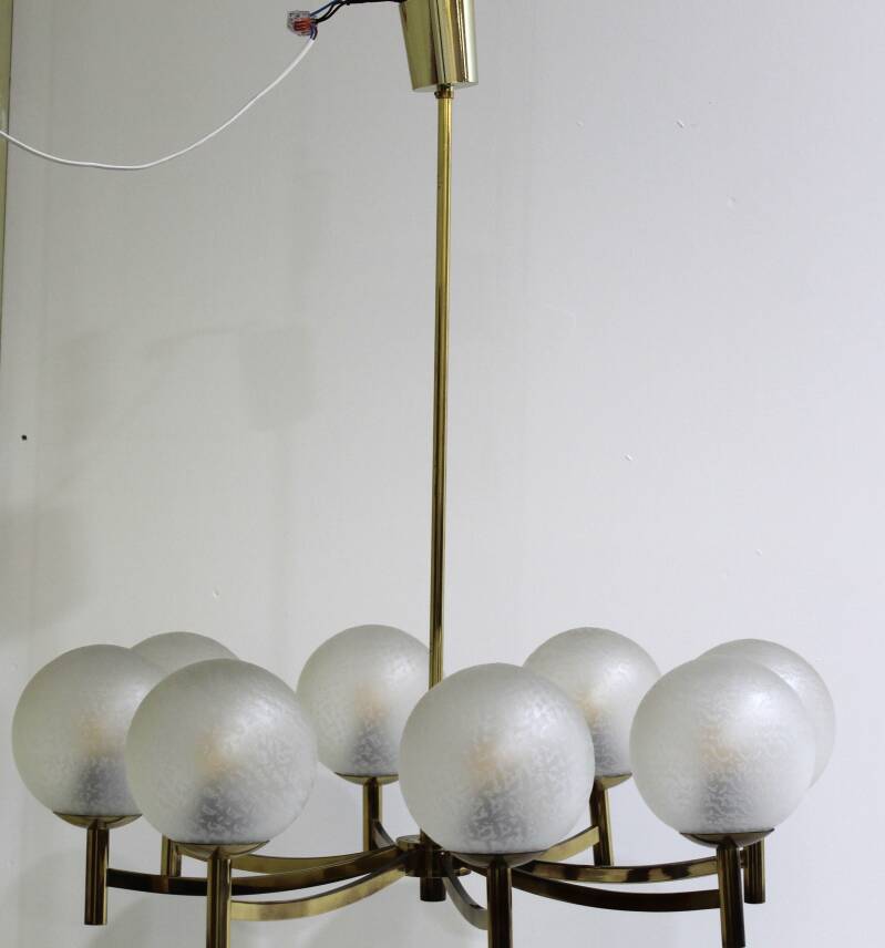 Vintage brass pendant lamp 8-arms | 00911