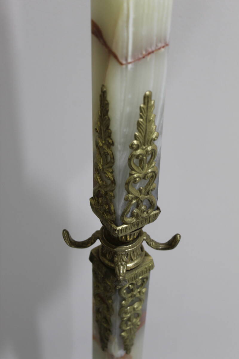 Vintage standing coat rack, wardrobe - brass, onyx | 01347