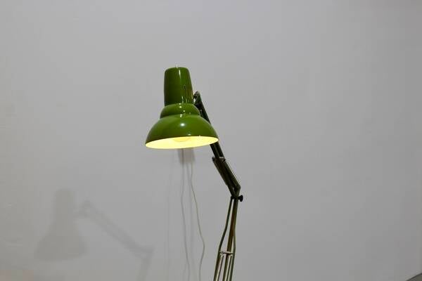 Vintage groene bureaulamp, architectenlamp – LEDU, jaren ’70 | 01137