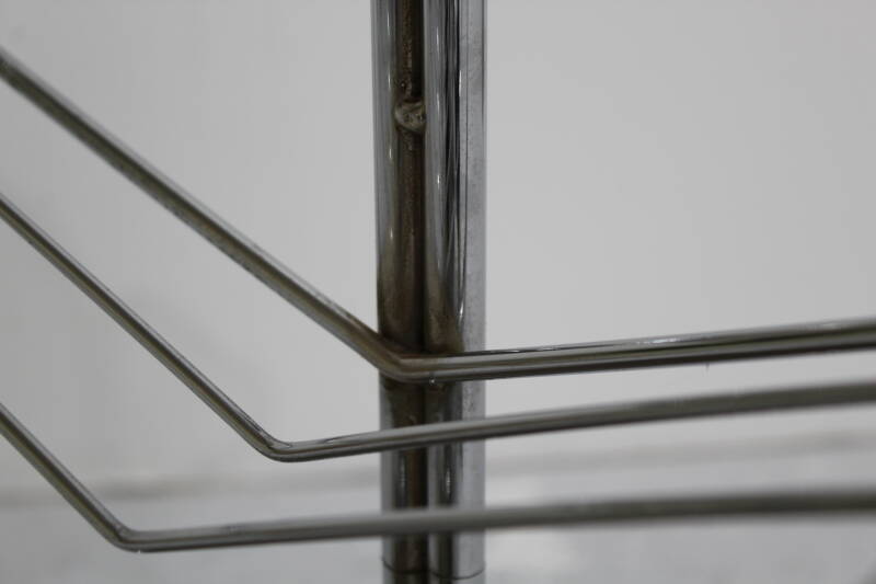 Vintage bijzettafel, trolley, lectuurmand - Jaren '60, rookglas | 00996