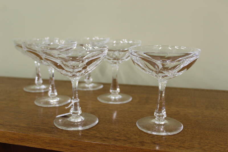 6x Vintage Kristall Champagnergläser, Cocktailgläser