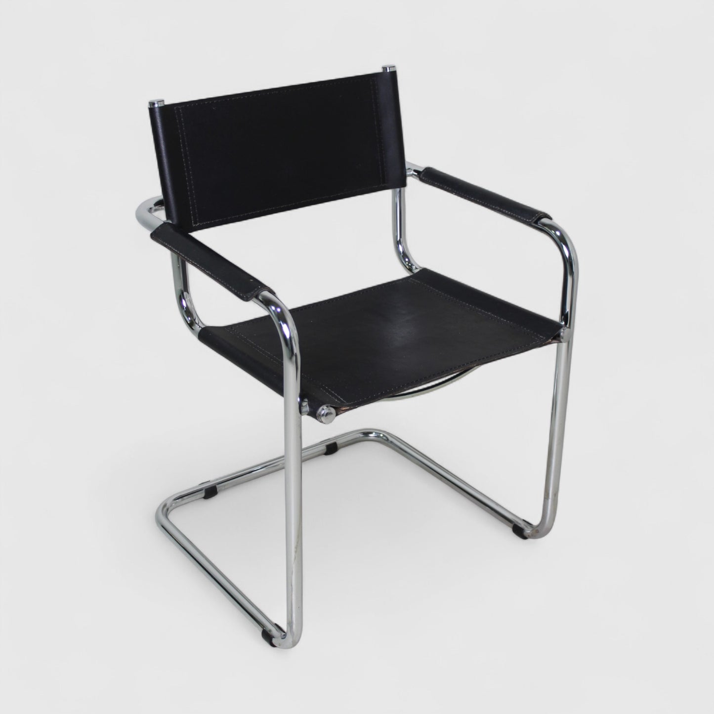 Vintage leren buisframestoel