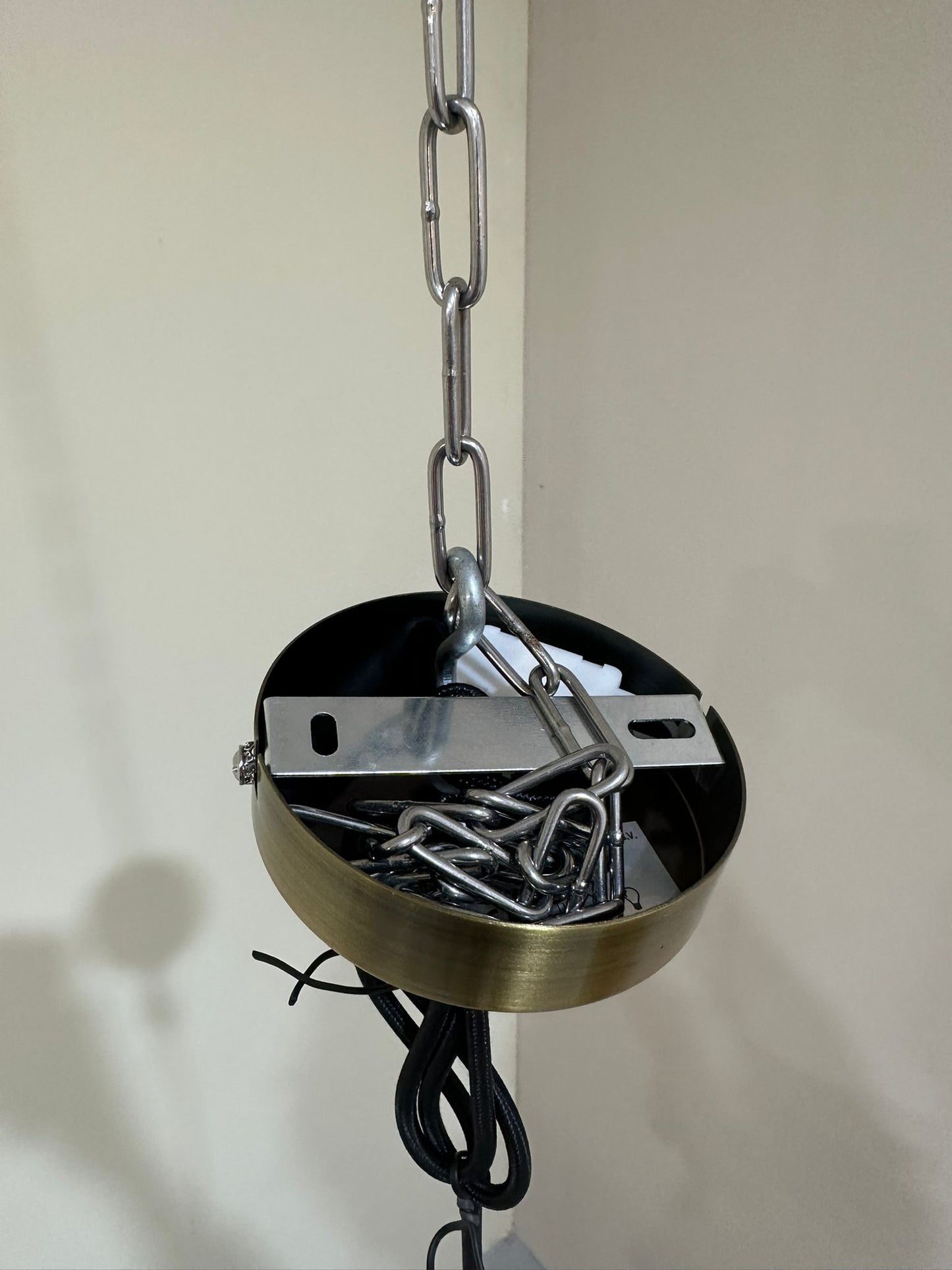 Vintage hanglamp - bloem, glas