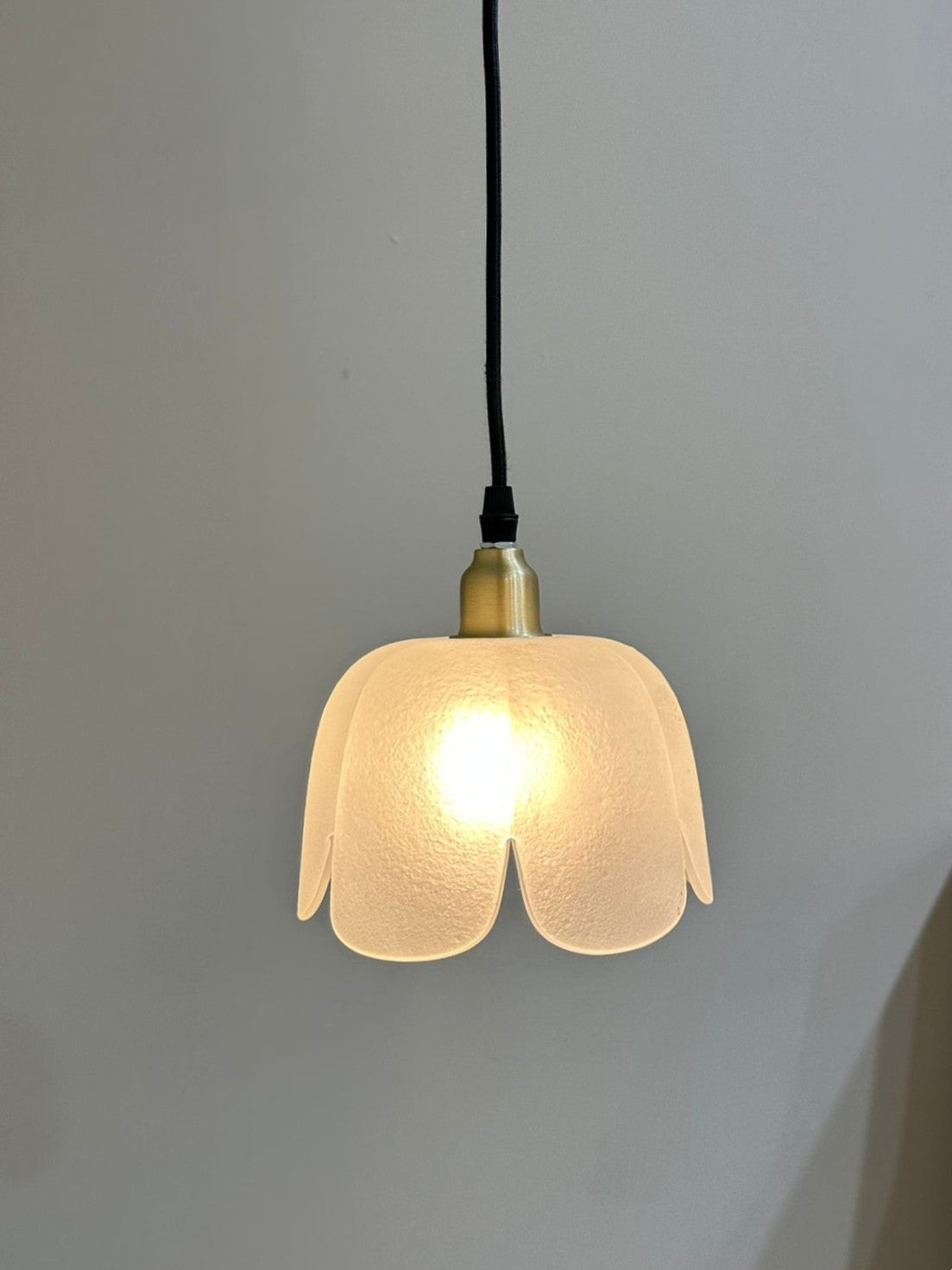 Vintage hanglamp - bloem, glas