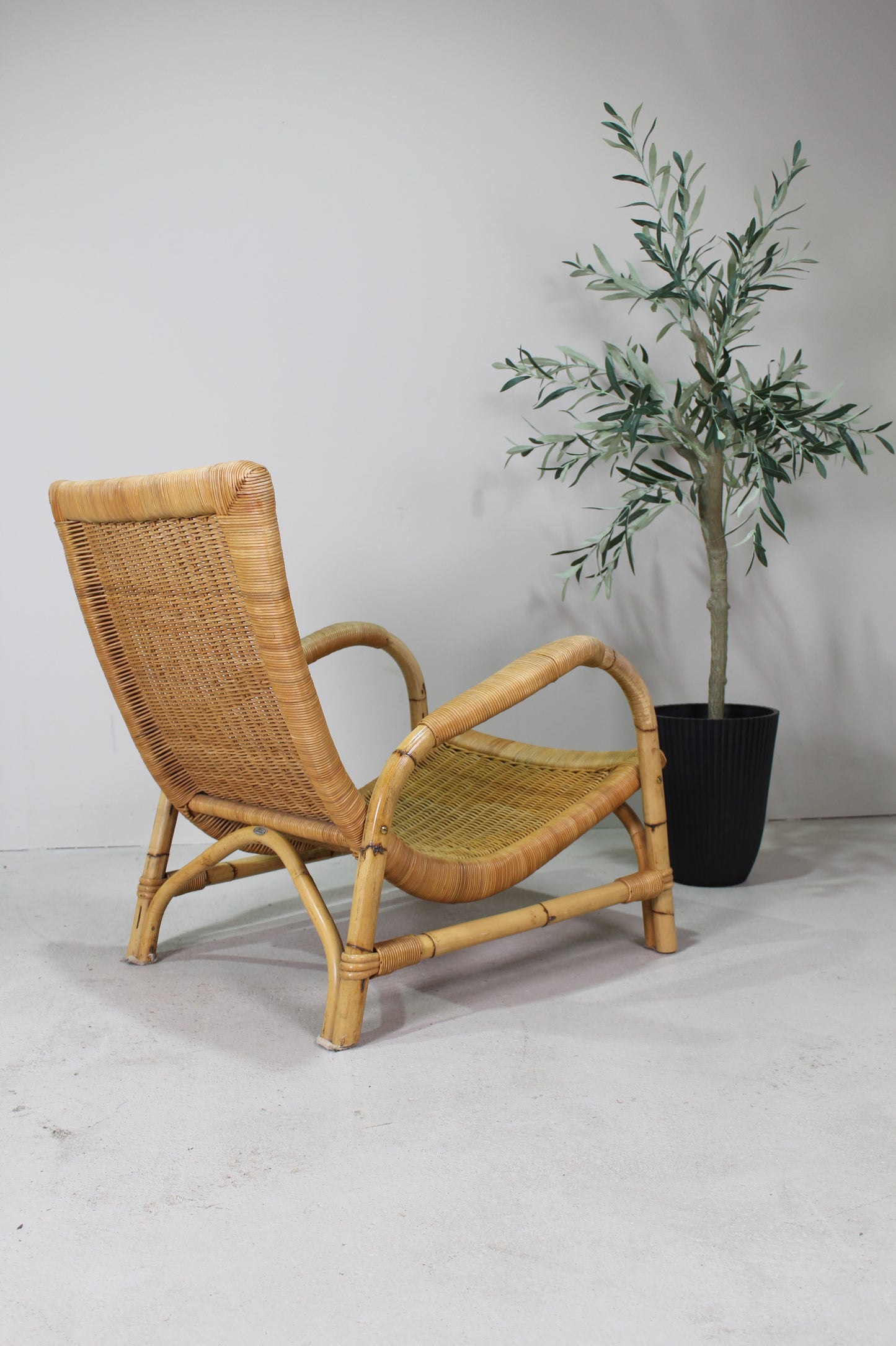 Vintage rieten fauteuil - Arco Schutzmarke