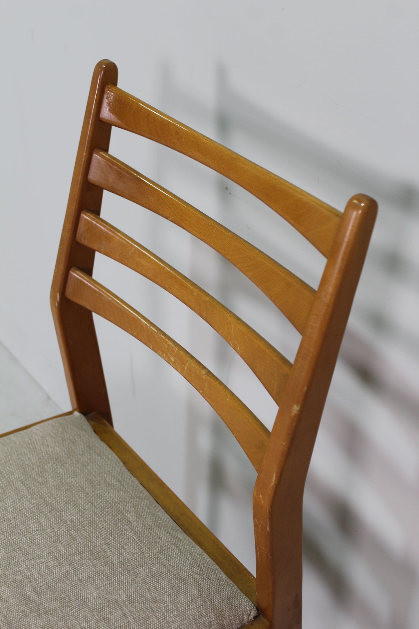 4x vintage eetkamerstoelen, beige