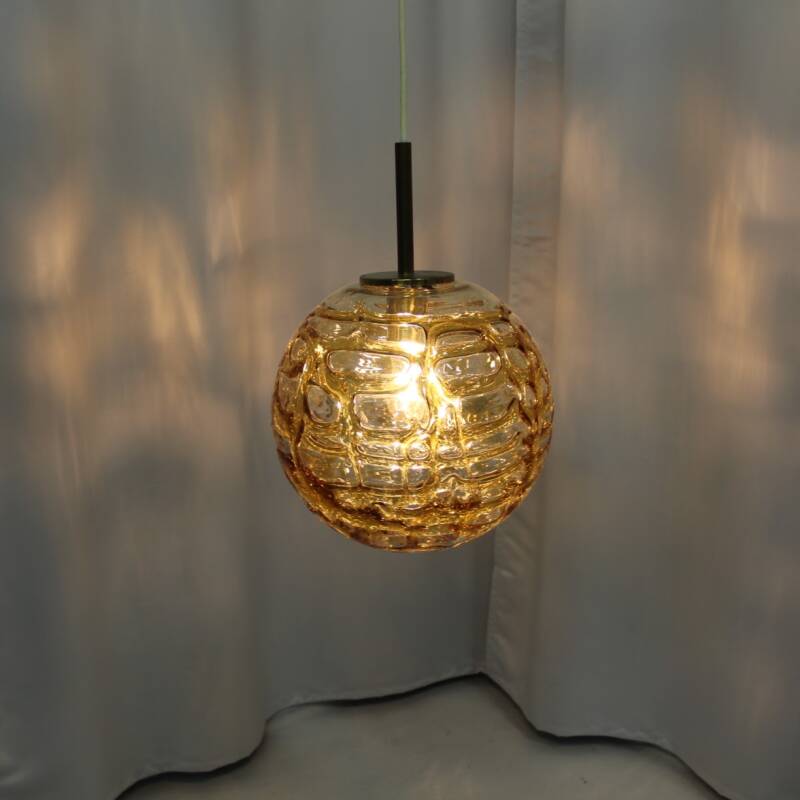 Vintage DORIA bollamp - amberkleurig XL