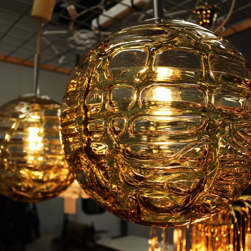 Vintage Doria bollamp - amberkleurig L