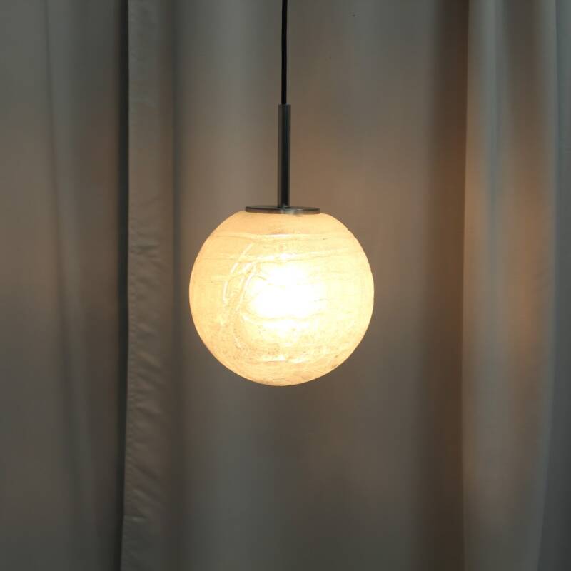Vintage DORIA ball lamp - iced glass S