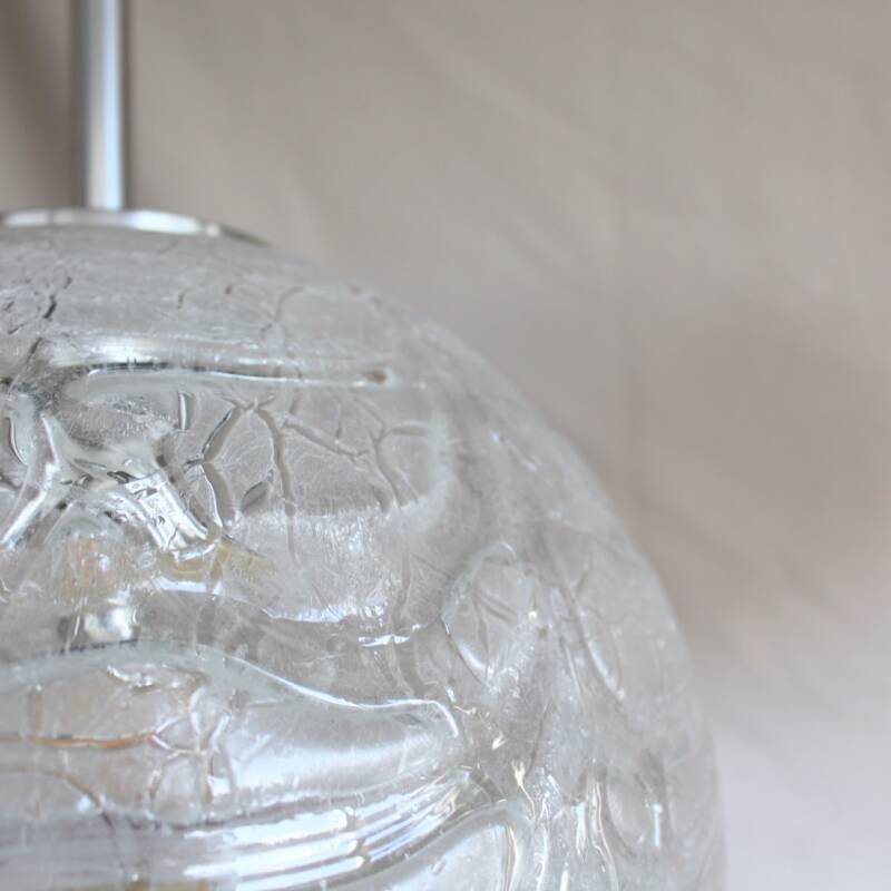 Vintage DORIA pendant lamp - iceglass L