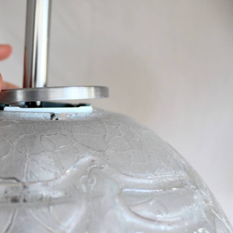 Vintage DORIA pendant lamp - iceglass L