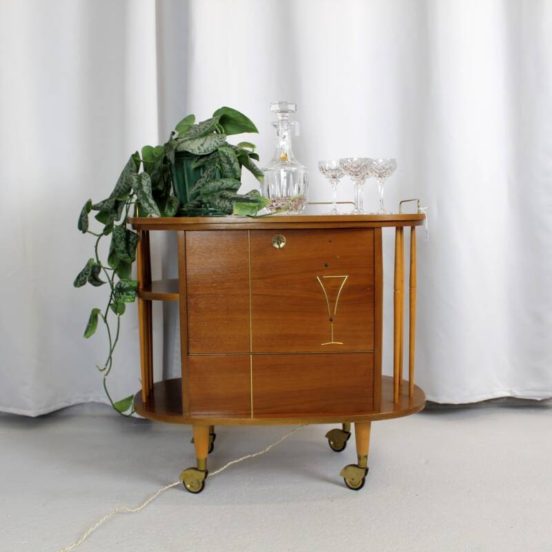 Vintage drankkast, serveerwagen, barcart