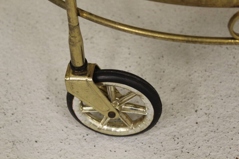 Vintage French brass bar cart - smoked glass, 70s | 00806
