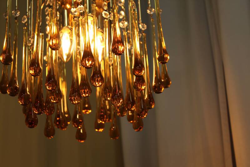 Vintage teardrop lamp - amber