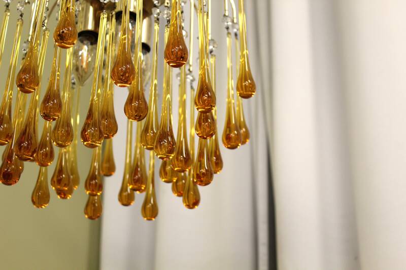 Vintage teardrop lamp - amber