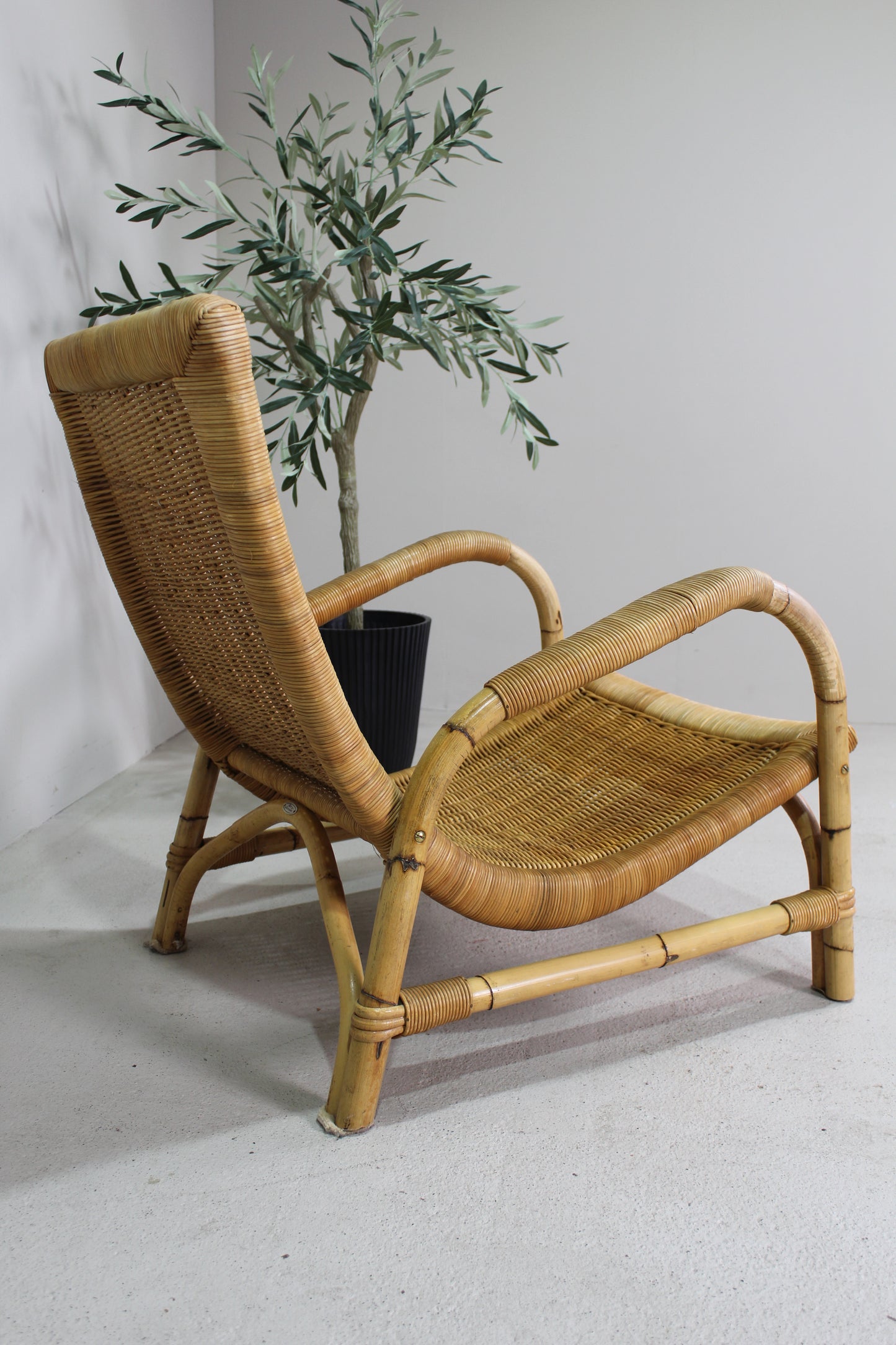 Vintage rieten fauteuil - Arco Schutzmarke