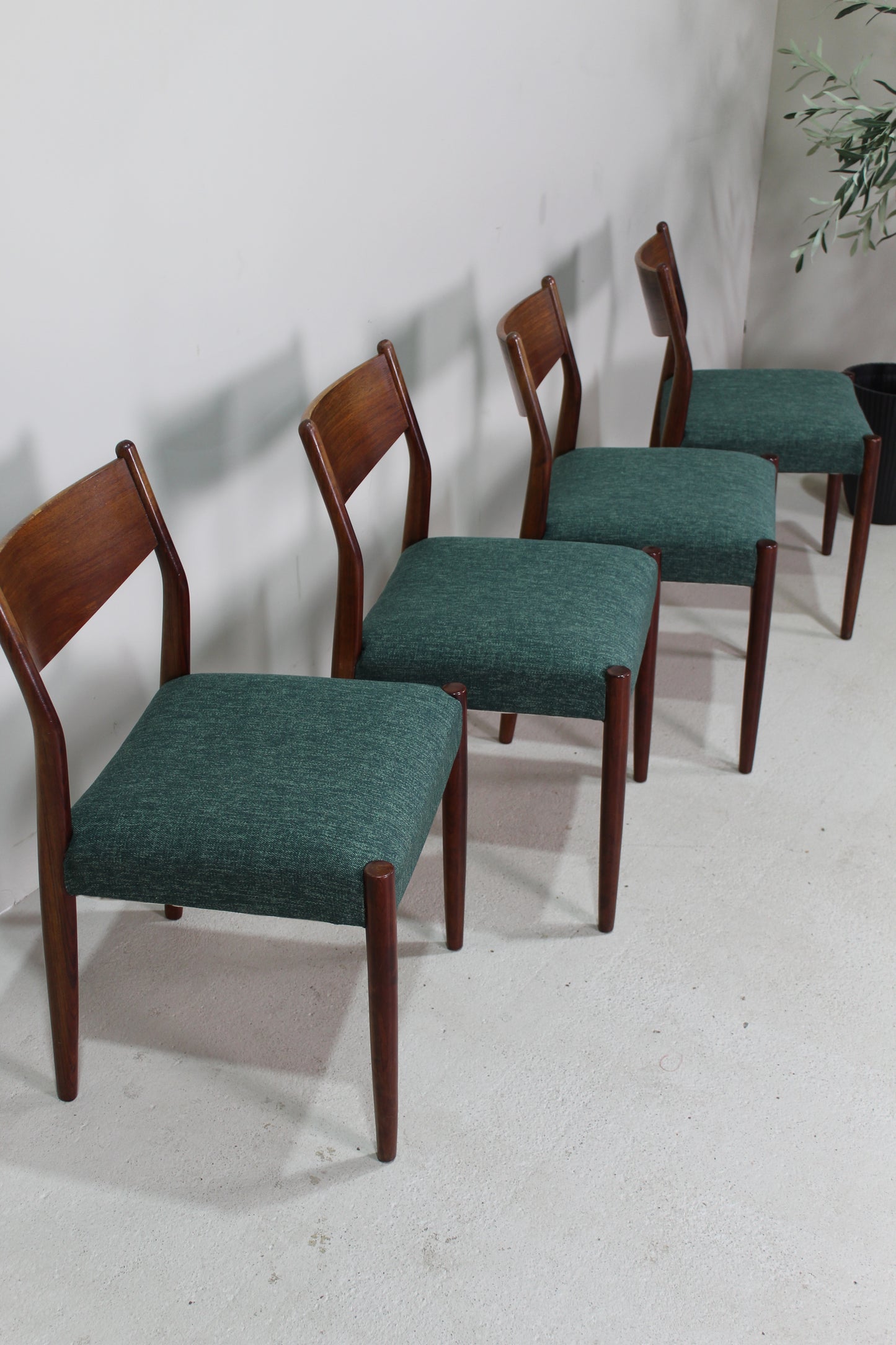 4x Vintage eetkamerstoelen - jaren '60 groen