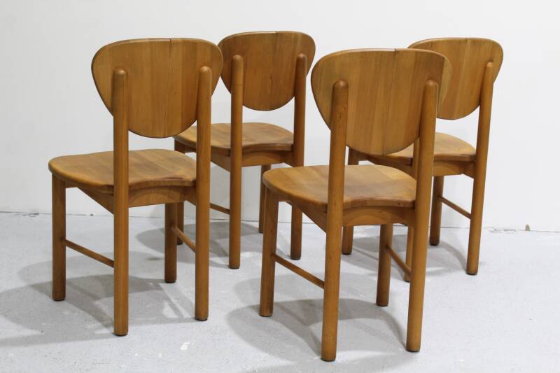 4x Vintage-Esszimmerstühle aus Massivholz | 00994