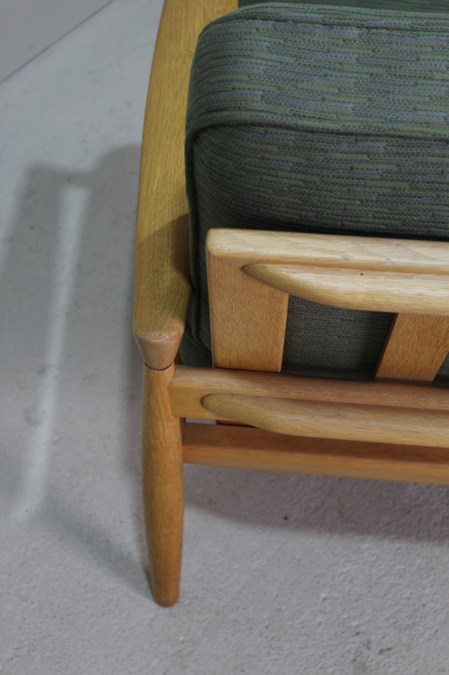 Vintage bank Erik Wørts IKEA eiken, groen