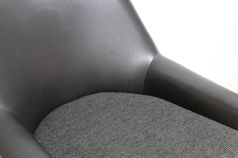 Vintage armchair, seat - black leatherette, 1960s | 00938