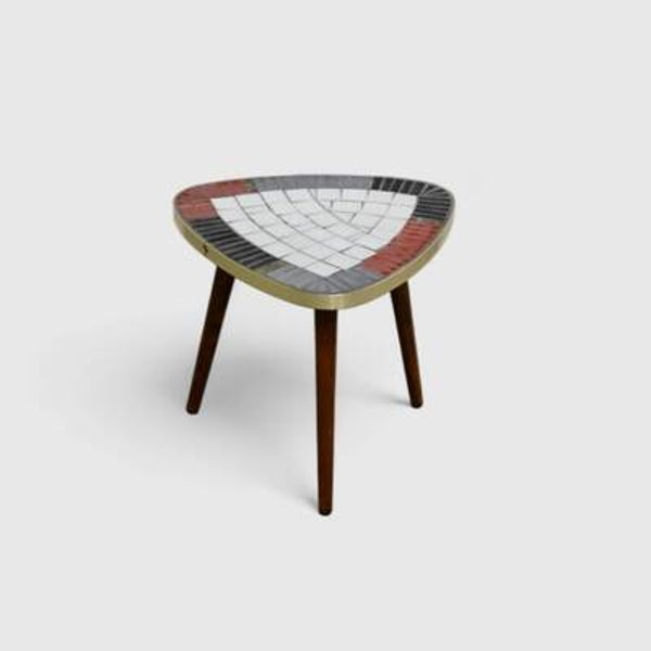 Vintage Pflanzentisch, Beistelltisch Mosaik - 60er | 01131