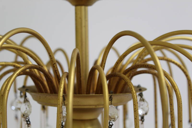 Vintage murano teardrop lamp - roze, goud jaren '70 | 01084