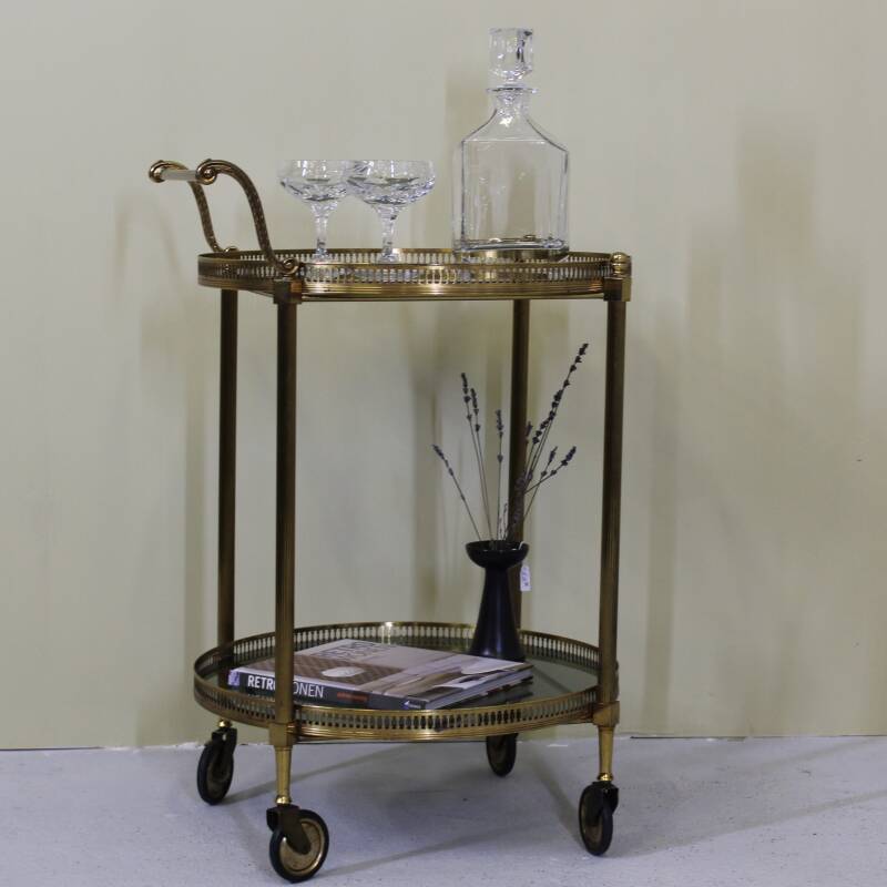 Vintage 1950s bar cart, serving trolley