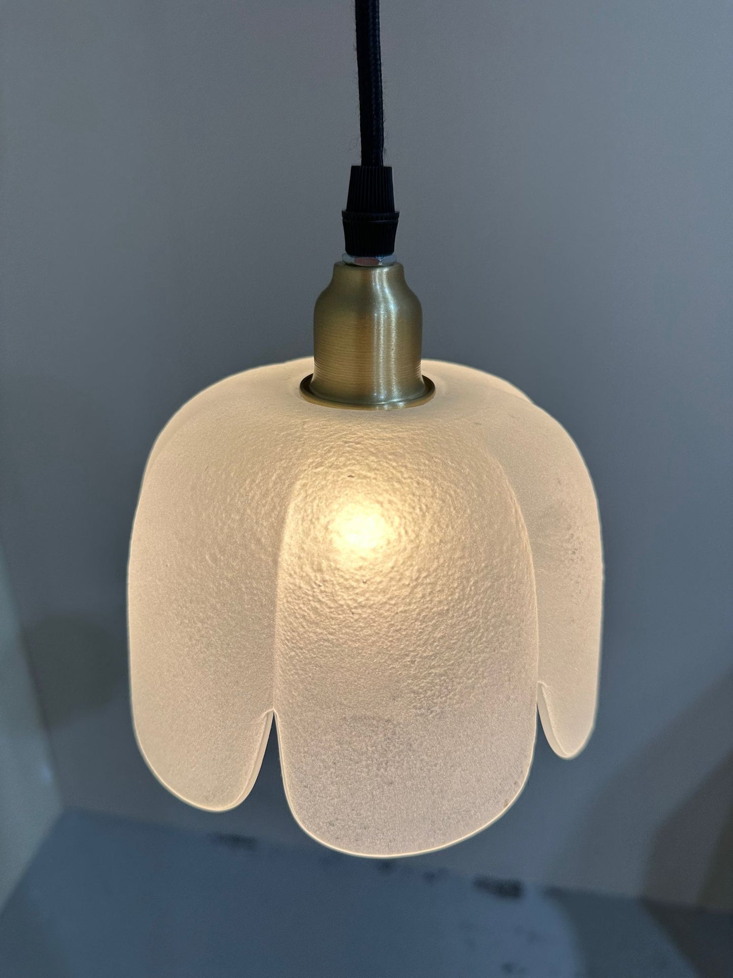 Vintage hanglamp - bloem, glas