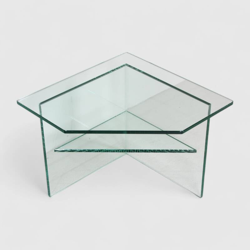 Vintage Beistelltisch, Ecktisch Glas | 01499