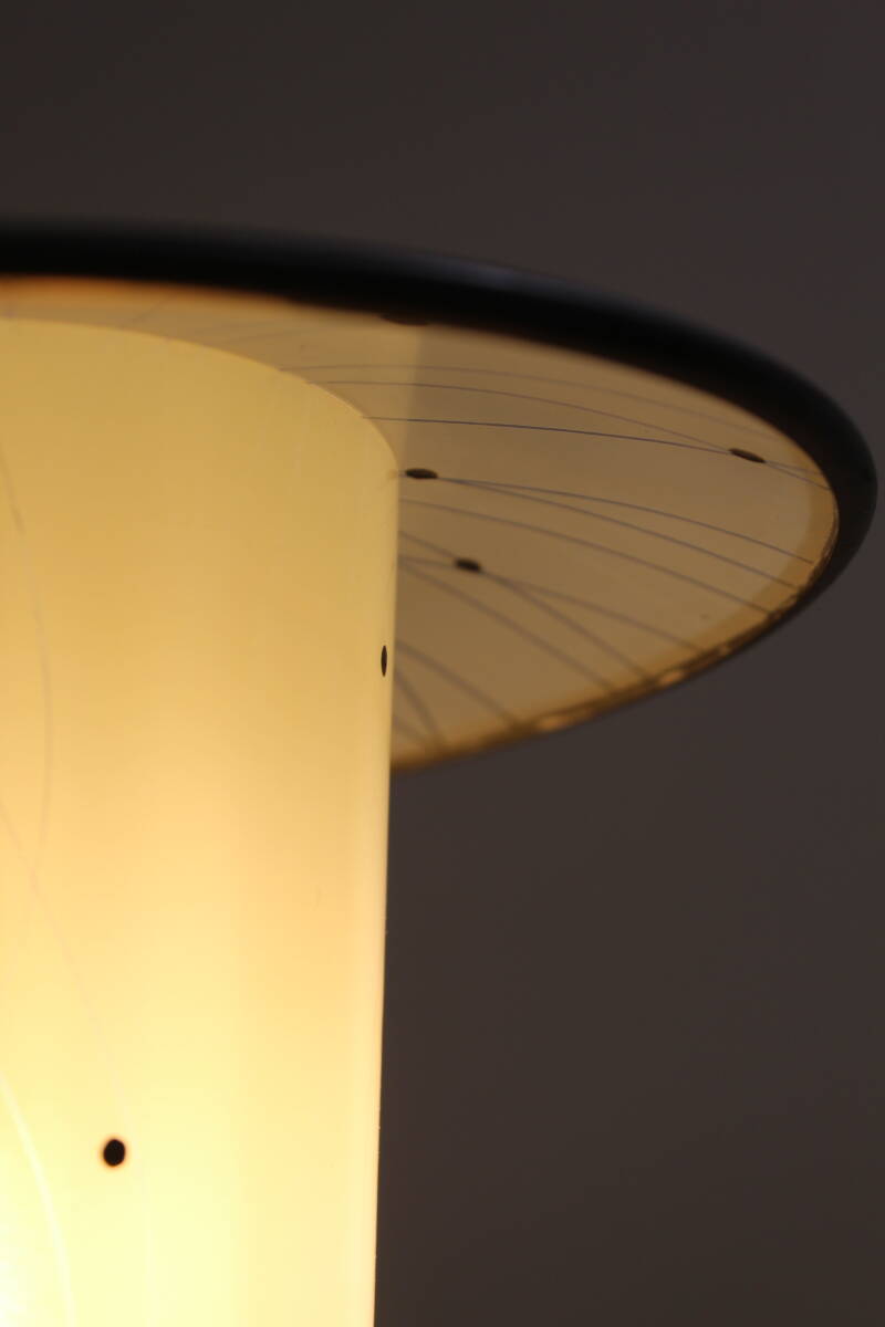 Vintage hanglamp - wit, messing, jaren '50 | 01355