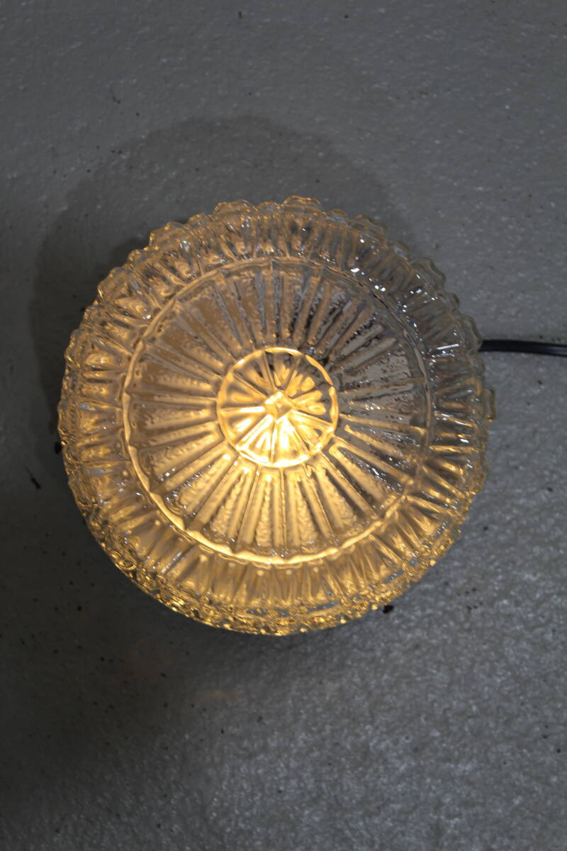 Vintage ceiling lamp, wall lamp - bubbles, pressed glass 70s | 01252 — With plug