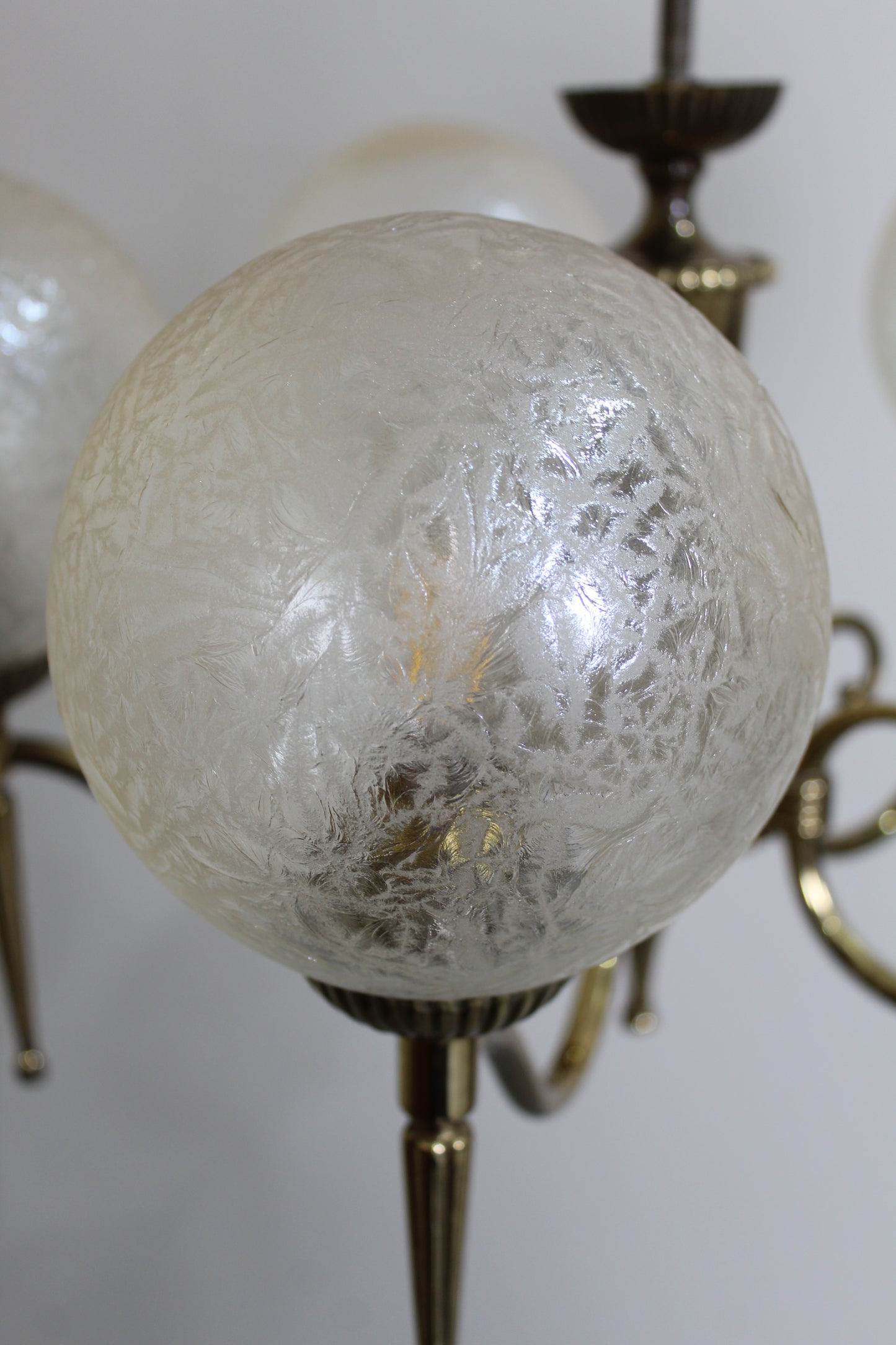Vintage hanglamp, kroonluchter - messing jaren '50