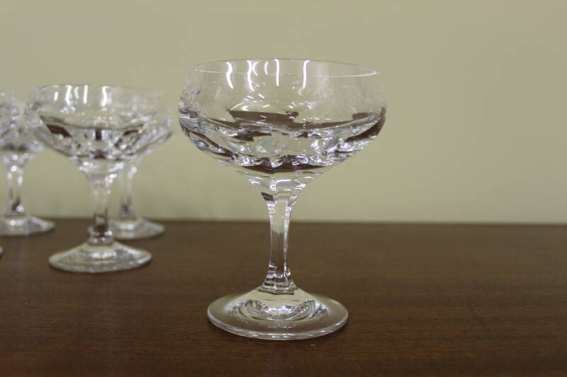 Vintage Crystal Champagne Coupes