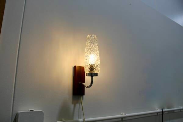Vintage wall lamp - Wood, glass 1960s | 01118