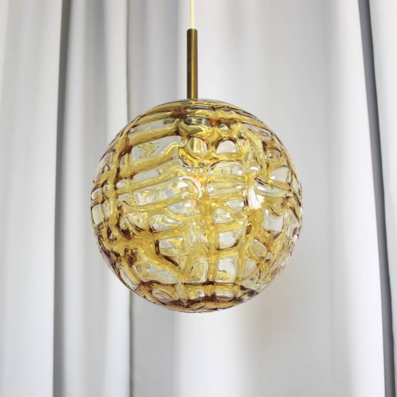 Vintage DORIA bollamp - amberkleurig XL