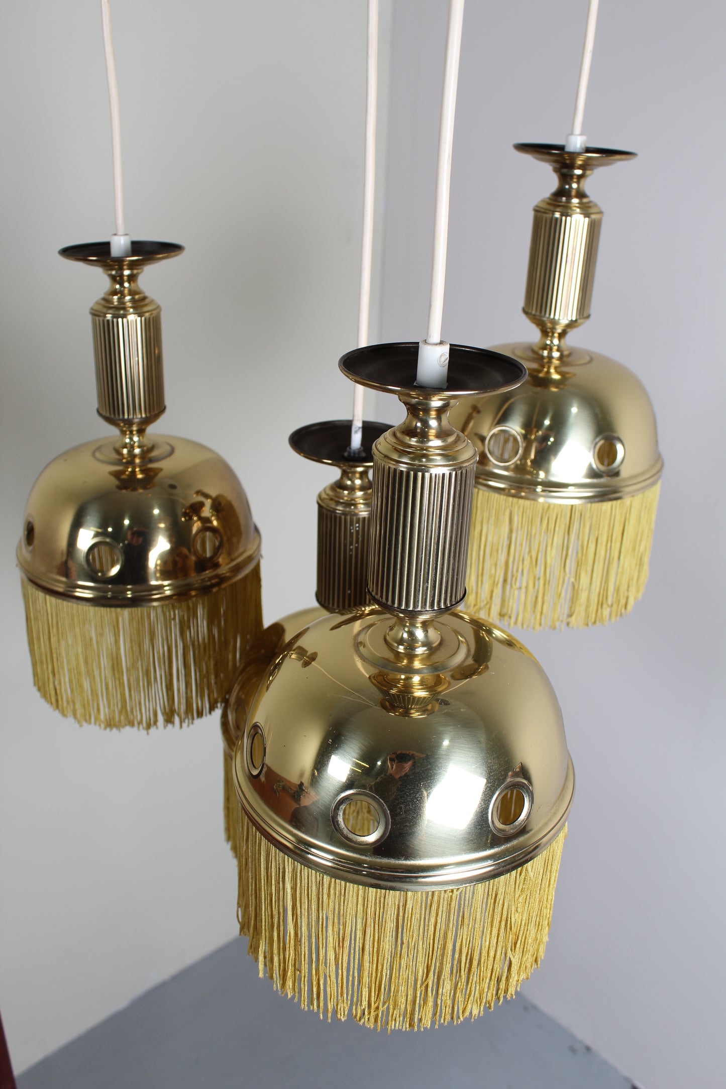 Vintage Kaskadenlampe, Hängelampe - Messing 70er