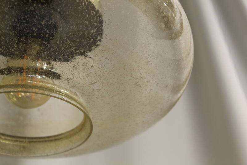 Vintage hanglamp AKA Leuchten, messing goud glas | 00790