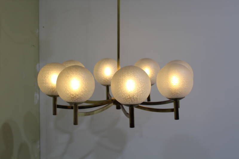 Vintage brass pendant lamp 8-arms | 00911