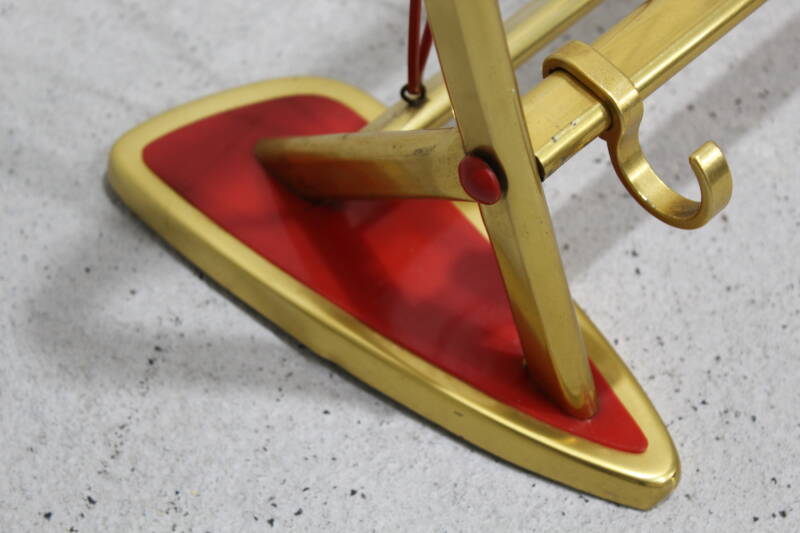 Vintage kapstok, garderobe - jaren '50/'60 goud, rood