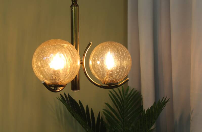 Vintage pendant lamp Richard Essig - 3 arms, brass 70s | 00816