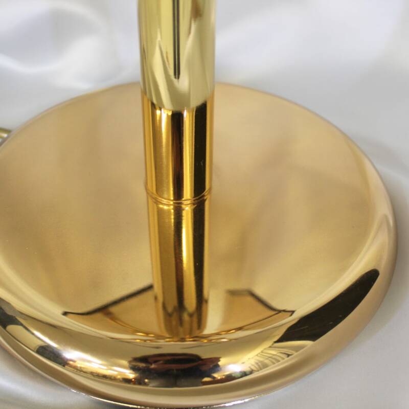 Vintage table lamp, smoked glass & brass