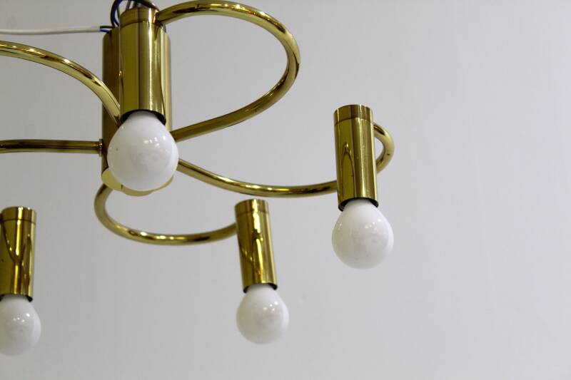 Vintage plafondlamp - 5- armig goud | 00841