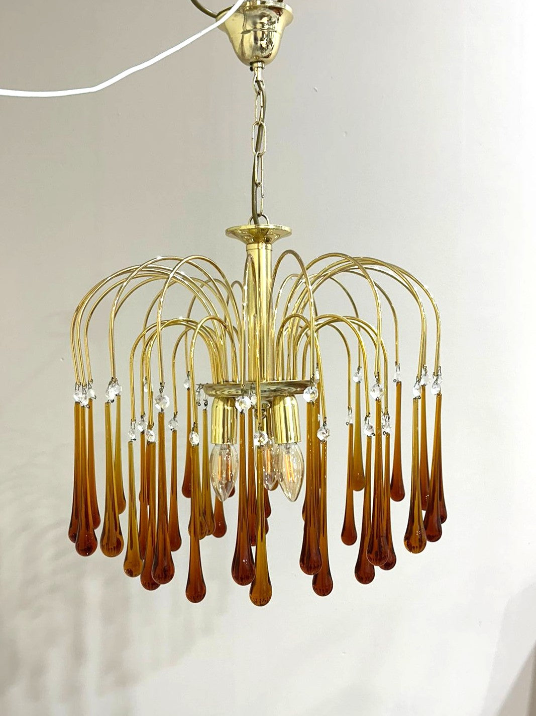 Vintage teardrop lamp - Murano, bruin, jaren '70