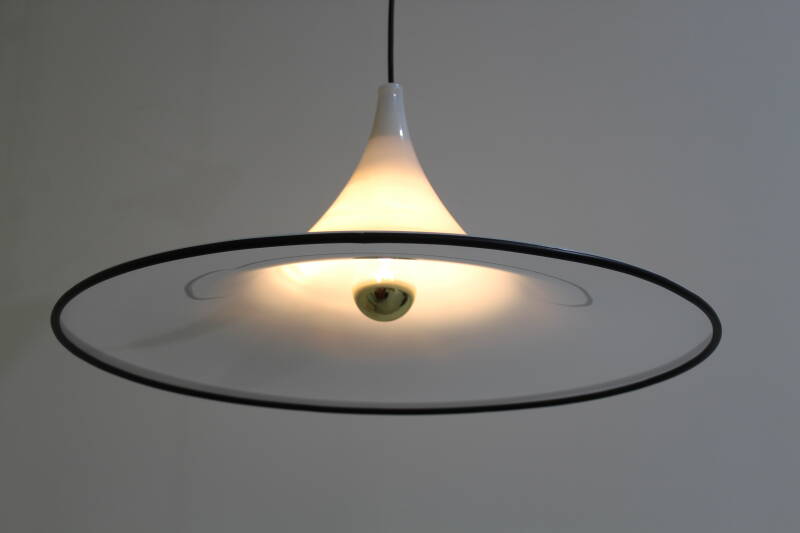 Vintage pendant lamp - white, 70s, acrylic | 01235