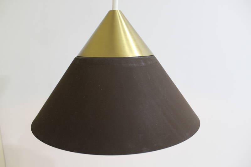 Vintage metalen hanglamp - Honsel Leuchten, jaren, '70 bruin, goud