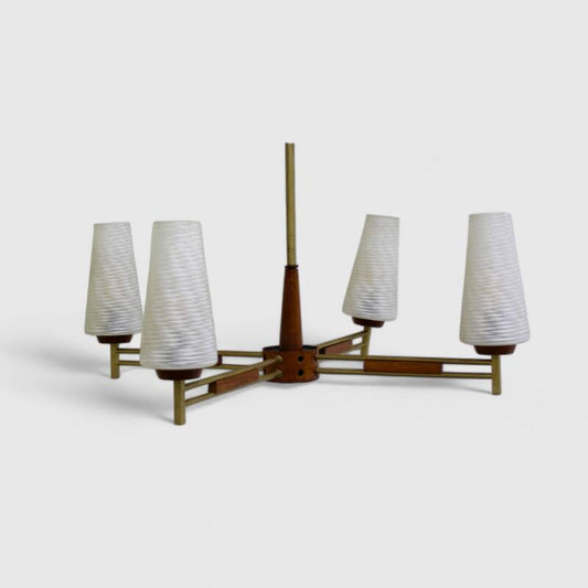 Vintage plafondlamp, 4-armige lamp