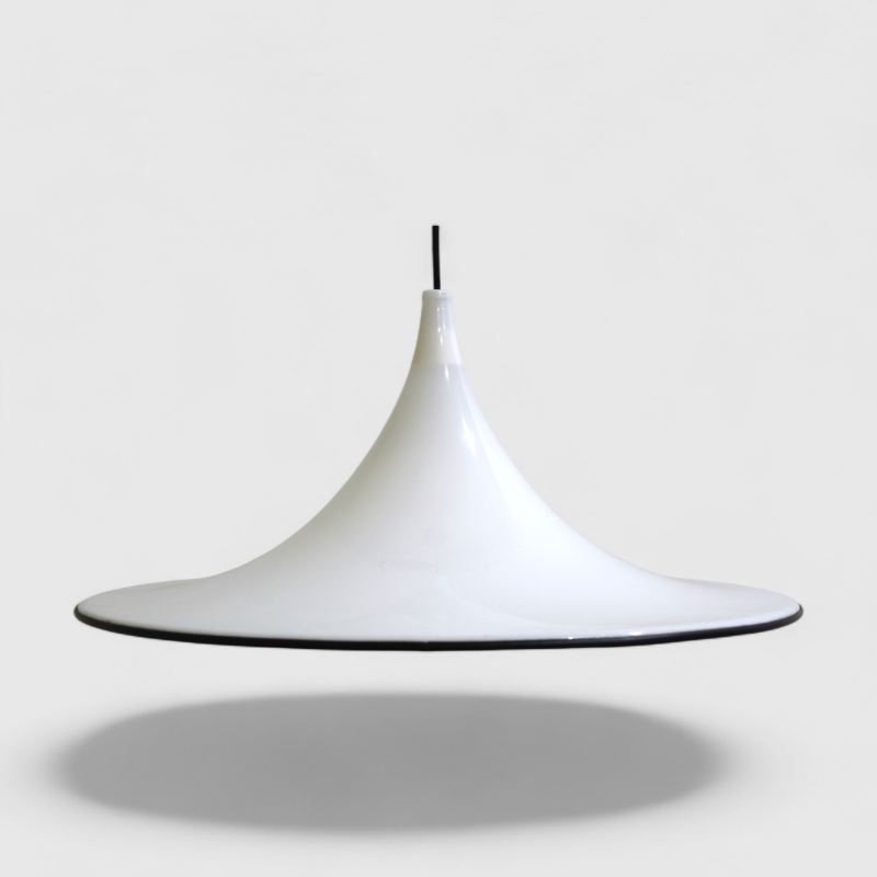 Vintage pendant lamp - white, 70s, acrylic | 01235